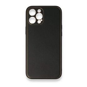 BSSM iPhone 12 Pro Max Coco Deri Silikon Kapak Siyah Kılıf