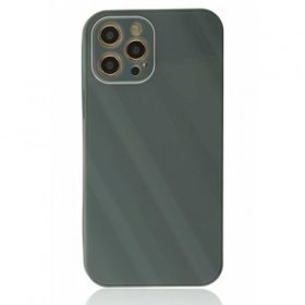 BSSM iPhone 12 Pro Max Glass Kapak Koyu Yeşil Kılıf