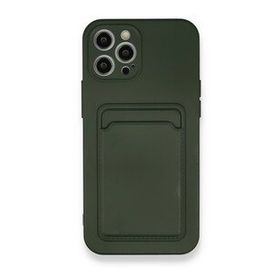 BSSM iPhone 12 Pro Max Kelvin Kartvizitli Silikon Koyu Yeşil Kılıf