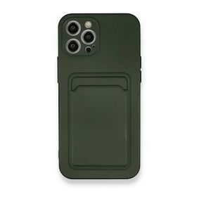 BSSM iPhone 12 Pro Max Kelvin Kartvizitli Silikon Koyu Yeşil Kılıf