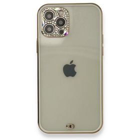 BSSM iPhone 12 Pro Max Liva Taşlı Silikon Beyaz Kılıf