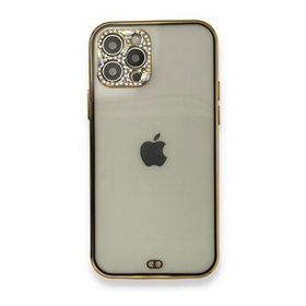 BSSM iPhone 12 Pro Max Liva Taşlı Silikon Siyah Kılıf