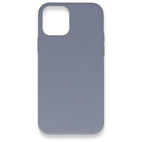 BSSM iPhone 12 Pro Max Nano içi Kadife Silikon Gri Kılıf