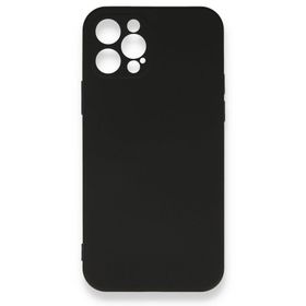 BSSM iPhone 12 Pro Max Nano İçi Kadife Silikon Siyah Kılıf
