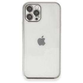 BSSM iPhone 12 Pro Max Razer Lensli Silikon - Gümüş Kılıf