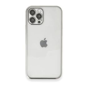 BSSM iPhone 12 Pro Max Razer Lensli Silikon - Gümüş Kılıf