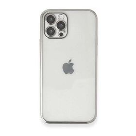 BSSM iPhone 12 Pro Max Razer Lensli Silikon - Gümüş Kılıf