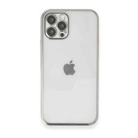 BSSM iPhone 12 Pro Max Razer Lensli Silikon - Gümüş Kılıf