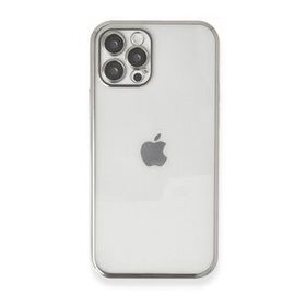 BSSM iPhone 12 Pro Max Razer Lensli Silikon - Gümüş Kılıf