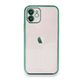 BSSM iPhone 12 Razer Lensli Silikon Yeşil Renkli Kılıf