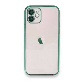 BSSM iPhone 12 Razer Lensli Silikon Yeşil Renkli Kılıf