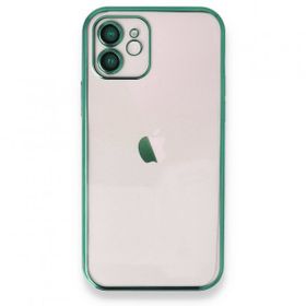 BSSM iPhone 12 Razer Lensli Silikon Yeşil Renkli Kılıf