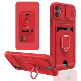 BSSM iPhone 12 Zuma Kartvizitli Yüzüklü Silikon Kırmızı Kılıf