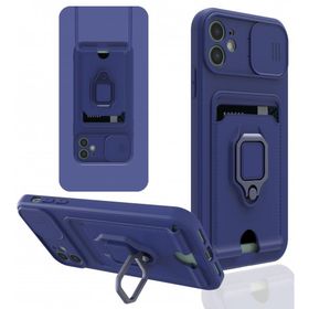 BSSM iPhone 12 Zuma Kartvizitli Yüzüklü Silikon Lacivert Kılıf