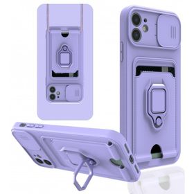 BSSM iPhone 12 Zuma Kartvizitli Yüzüklü Silikon Lila Kılıf