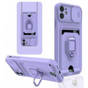 BSSM iPhone 12 Zuma Kartvizitli Yüzüklü Silikon Lila Kılıf