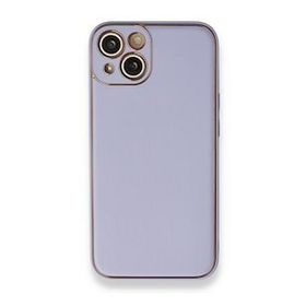 BSSM iPhone 13 Coco Deri Silikon Kapak Açık Lila Kılıf