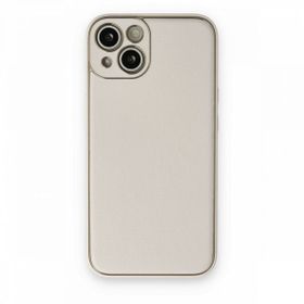 BSSM iPhone 13 Coco Deri Silikon Kapak Beyaz Kılıf