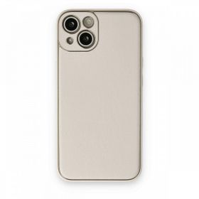 BSSM iPhone 13 Coco Deri Silikon Kapak Beyaz Kılıf