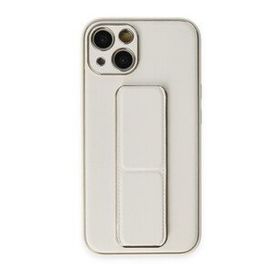 BSSM iPhone 13 Coco Deri Standlı Kapak Beyaz Kılıf