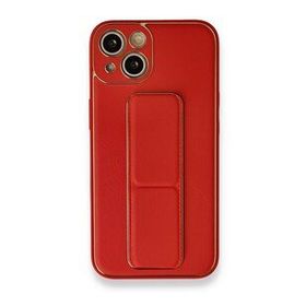 BSSM iPhone 13 Coco Deri Standlı Kapak Kırmızı Kılıf