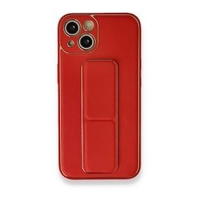 BSSM iPhone 13 Coco Deri Standlı Kapak Kırmızı Kılıf