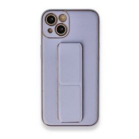 BSSM iPhone 13 Coco Deri Standlı Kapak Lila Kılıf