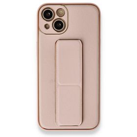 BSSM iPhone 13 Coco Deri Standlı Kapak Pembe Kılıf