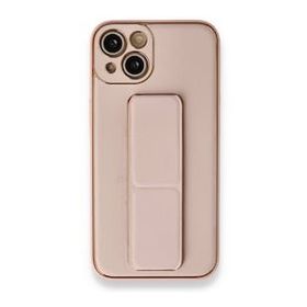 BSSM iPhone 13 Coco Deri Standlı Kapak Pembe Kılıf
