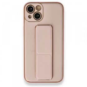 BSSM iPhone 13 Coco Deri Standlı Kapak Pembe Kılıf