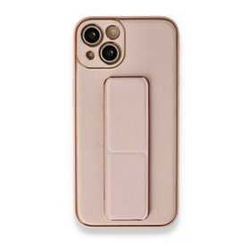 BSSM iPhone 13 Coco Deri Standlı Kapak Pembe Kılıf