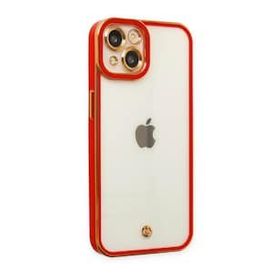 BSSM iPhone 13 Liva Lens Silikon Kırmızı Kılıf