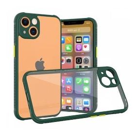 BSSM iPhone 13 Mini Miami Şeffaf Silikon Koyu Yeşil Kılıf