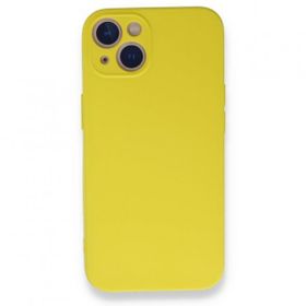 BSSM iPhone 13 Mini Nano İçi Kadife Silikon Sarı Kılıf
