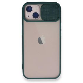 BSSM iPhone 13 Palm Buzlu Kamera Sürgülü Silikon Yeşil Kılıf