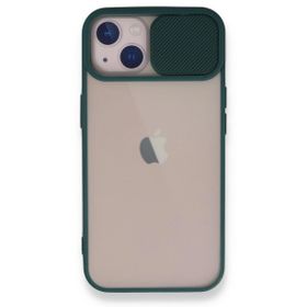 BSSM iPhone 13 Palm Buzlu Kamera Sürgülü Silikon Yeşil Kılıf