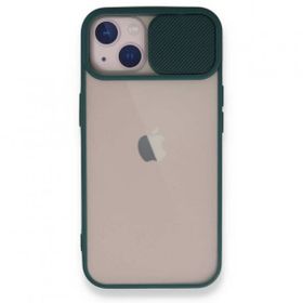BSSM iPhone 13 Palm Buzlu Kamera Sürgülü Silikon Yeşil Kılıf