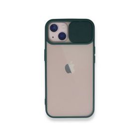 BSSM iPhone 13 Palm Buzlu Kamera Sürgülü Silikon Yeşil Kılıf