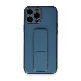 BSSM iPhone 13 Pro Coco Açık Mavi Deri Standlı Kapak Kılıf