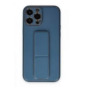 BSSM iPhone 13 Pro Coco Açık Mavi Deri Standlı Kapak Kılıf