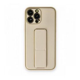 BSSM iPhone 13 Pro Coco Gold Deri Standlı Kapak Kılıf