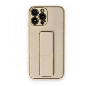 BSSM iPhone 13 Pro Coco Gold Deri Standlı Kapak Kılıf