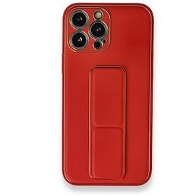 BSSM iPhone 13 Pro Coco Kırmızı Deri Standlı Kapak Kılıf