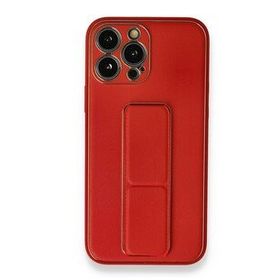 BSSM iPhone 13 Pro Coco Kırmızı Deri Standlı Kapak Kılıf