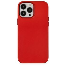 BSSM iPhone 13 Pro Kırmızı Asya Deri Silikon Kılıf