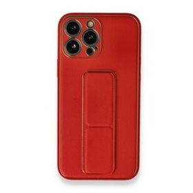 BSSM iPhone 13 Pro Max Coco Deri Standlı Kapak Kırmızı Kılıf
