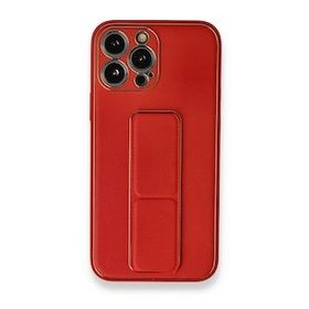 BSSM iPhone 13 Pro Max Coco Deri Standlı Kapak Kırmızı Kılıf