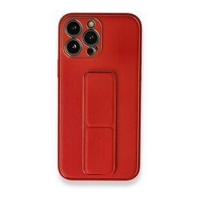 BSSM iPhone 13 Pro Max Coco Deri Standlı Kapak Kırmızı Kılıf