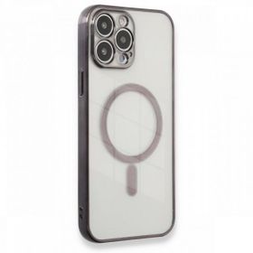 BSSM iPhone 13 Pro Max Magneticsafe Lazer Silikon Siyah Kılıf