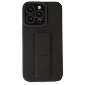 BSSM iPhone 13 Pro Max Mega Standlı Silikon Siyah Kılıf